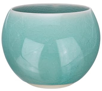 sourcing map Handmade Tea Bowls 150ml / 5oz Ice Crack Decoration Chinese Japanese Teacup Ceramic Gong Fu Tea Set for Office Home Gifts, Blue