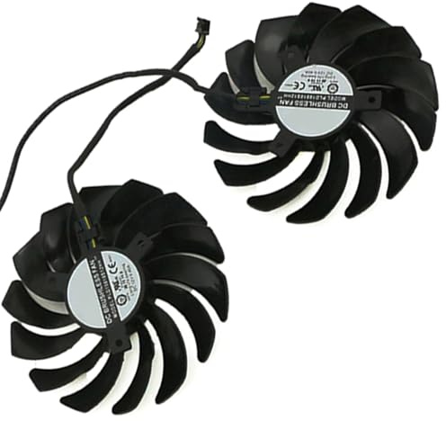 2pcs/ lot Graphics Card Cooling Fans Suitable for MSI RTX 3050 3060 3060TI 3070 Ventus 2X RX 6600 6600XT 6650XT 6700XT 6750XT MECH 2X Series Desktop PLD10010S12HH 95mm 12V 0.40A 4Pin (2pcs)