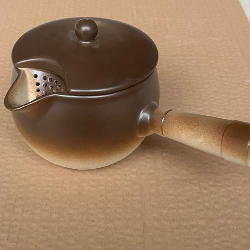 GUHPZA Side Pour teapot Teapot Clay Tea Kettle for Serving Tea House Warming for Tea Brew Loose Leaf Tea Heat Resistant and Durable Ceramic Teapot