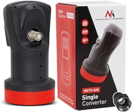 Maclean MCTV-668 Single LNB pour récepteur satellite analogique et numérique Convertisseur satellite 0,1 dB Sky 3D Full HD Compatible avec TV numérique Full HDTV + 1 fiche F