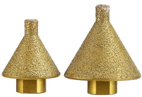 TagIo 2 UNIDS Diamante Biselado Chaflán Bit para la Amoladora Angular M10 38mm 50mm Adaptador Agujero Abridor Biselado Molienda Broca