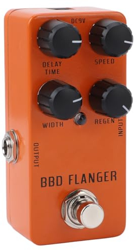 Analog Flanger Pedal, Pure Signal True Bypass for Electric Guitar and Bass with Noise Reduction, Aluminium Alloy Mini Pedal Lightweight Design