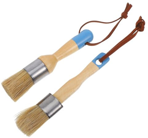 DOITOOL Pinceaux À Craie - Lot De 2 Poils Souples Manche en Bois pour Décoration Et Rénovation De Meubles