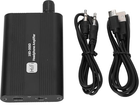 Ylwxzenith Amplificatore per cuffie HIFI portatile con regolazione del volume e controllo dei bassi, batteria ricaricabile da 1500 mAh, jack da 3,5 mm, compatibile con telefono MP3 MP4, lega