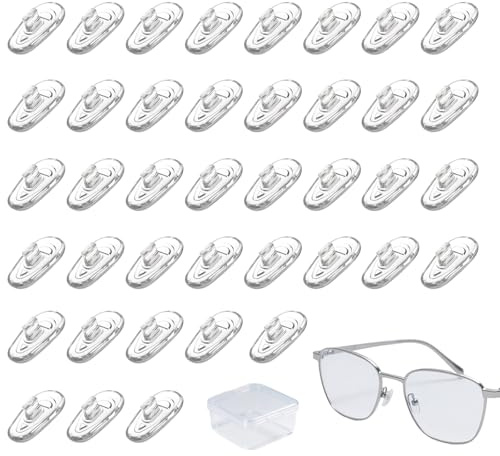 Parallelower 20 Paar Nasenpads Brille,Brillen Nasenpads,Nasenpads zum Einstecken(Mit Aufbewahrungsbox) Weiche Silikon Transparent für Brillen Sonnenbrillen Stopper