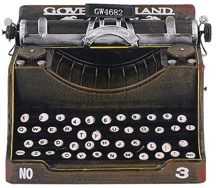 Greensen Klassisches Modell der Schreibmaschine, Vintage-Schreibmaschine Deko Retro-Schreibmaschine Requisite für Home Office Café mit Handgefertigtem Eisenkunsthandwerk Künstlerische