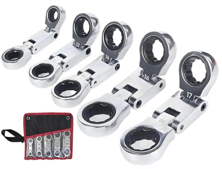 Générique Jeu De Cliquets | 5 Pièces Clés A Douilles Double Têtes Flexibles Poche,Clé Pliante 180 Degrés Outil Rétractable 19 Mm Maison Automobile Électricien