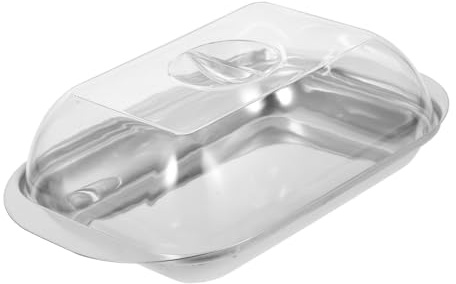 Sosoport Caja de Mantequilla de Acero Inoxidable Reutilizable con Tapa Transparente para Hogar Contenedor Práctico y Resistente para Frescura Apto para Mayoría de Marcas de Mantequilla