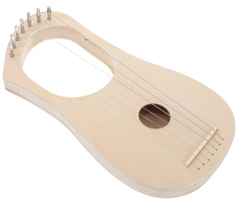 KOMBIUDA Kit Fai da Te Strumento a 7 Corde in Legno per Principianti e Adulti, Suono Bello, Materiale Legno e Metallo, per Intrattenimento Famigliare e Insegnamento Musicale