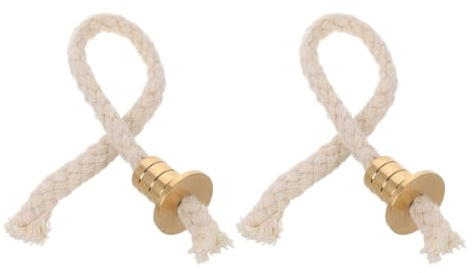UKCOCO Mèche en Coton pour Éclairage Intérieur pour Lampe à Huile Dimensions 1,70x1,70x1,50 Cm avec Tube en Laiton 2 Pièces Combustion Stable et Remplacement Rapide et Festivals