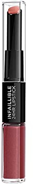L'Oreal Paris Lippen Make-up Infaillible Lippenstift, 507 Relentless Rouge /Liquid Lipstick für 24 Stunden volle Lippen mit feuchtigkeitsspendendem Lippenpflege - Balsam, 1er Pack