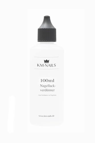 KM-Nails Diluente per smalto da 100 ml con ugello fine per dosare con precisione (acetato di etile)