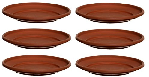 Shop4allsorts 6 x 32cm Plant Pot Saucers Large Venetian Terracotta Colour Plastic Water Dish