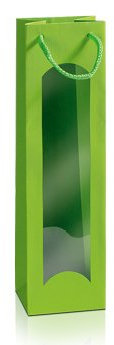 10 Stück Weintragetasche, Weinverpackung, Flaschentasche Focus hellgrün für eine Flasche Wein/Sekt