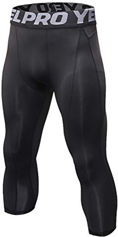 DaobaMEN Legging Homme, 3/4 Compression Pantalons Sport Collant Running pour Jogging Cyclisme Course Gym