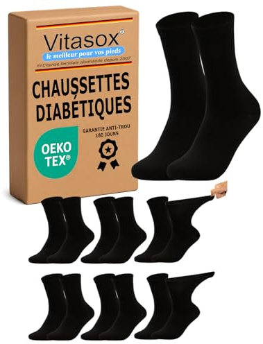 Vitasox Damen Diabetikersocken ohne Gummi & ohne Naht 4 | 6 | 8 | 10 Paar