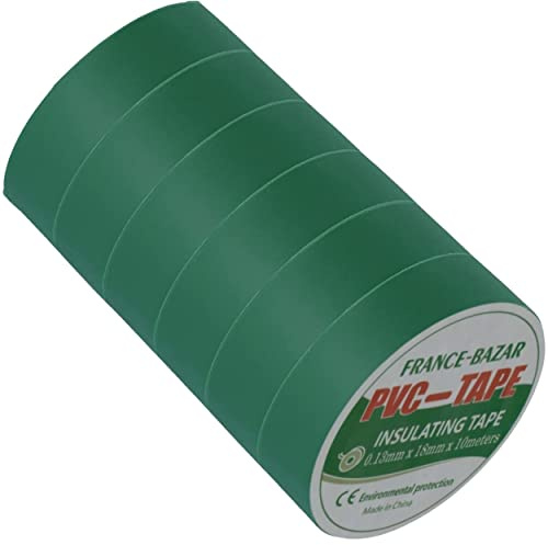 Elektrisches Isolierband | Klebeband | Isolierband | PVC Rolle für Auto Reparatur | Basteln | Draht | Premium Qualität | 6 Stück, grün