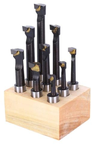 9-Teiliges Bohrstangenset 12 mm F1-Hochgeschwindigkeitsstahl Bohrstangen CNC-Drehmaschinenhalterung mit Sockel