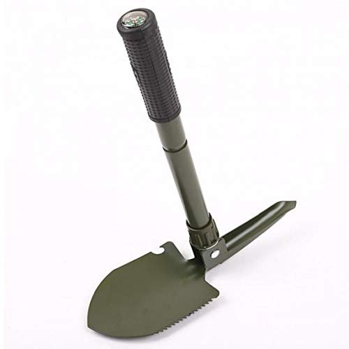 BYFRI Armée en Acier Au Carbone Pliant Militaire Pelle Spade Pioche Bouteille De Scie Opener Boussole Camping en Plein Air en Métal Détection Outil 1pc