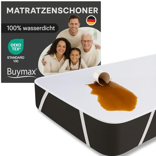 Buymax Matratzenschoner 120x200cm wasserdicht - Oeko-Tex zertifizierte Inkontinenzauflage waschbar - wasserdichte Matratzenauflage Matratzenschutz Inkontinenzunterlage Nässeschutz 120x200 cm