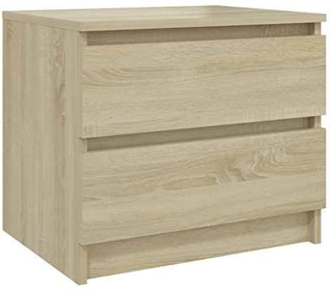 vidaXL Bed Cabinet Home Bedroom Living Room Furniture Bedside Side Storage Space Cabinet Nightstand Side Table Chipboard 50x39x43.5 cm Sonoma Oak