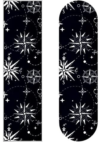 Compass Wind Rose Skateboard-Griptape Bogen Schleifpapier Longboard Aufkleber Roller Deck Sandpapier 2 Stück