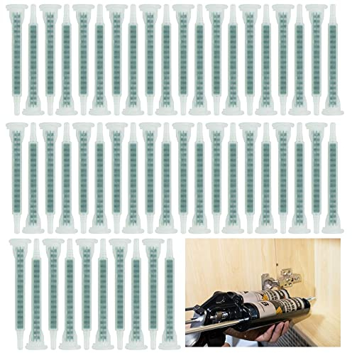 AFASOES 50 Stücke Mischerdüsen Statikmischer AB Klebstoff Mischrohre Mischertülle F6-16 Grün Mischdüse Spritze Mischerspitzen 1:1/2:1 Mischerdüse Mixtüllen Passend für 50 ml 2 Komponenten AB Kleber