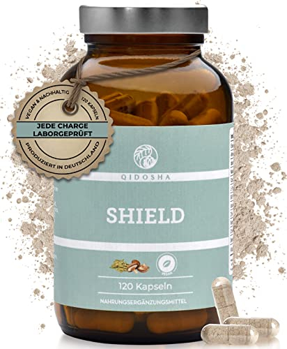 QIDOSHA® Jod Selen Komplex für die Schilddrüse², plus L-Tyrosin, Eisen, Zink, Ashwagandha, Cordyceps, Agaricus blazei & den Vitaminen A, D3, B12, hochdosiert, natürlich und vegan