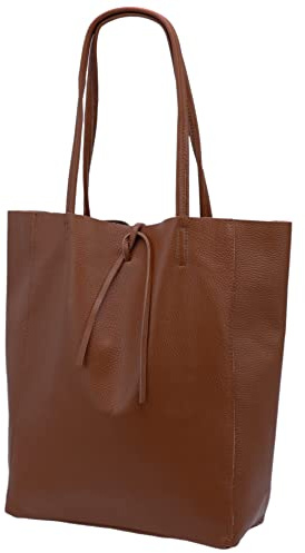 SH Leder ® Damen Echt Rindleder Shopper mit Innentasche in vielen Farben Schultertasche Henkeltasche 37x29cm Kora G266