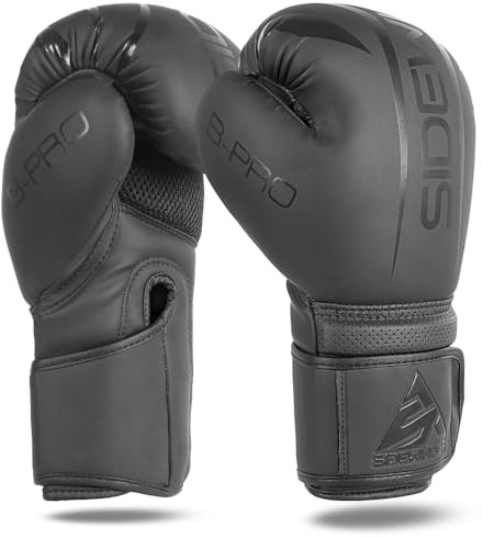 Sidewinder Boxing Gloves for Men & Women, Boxing Training Gloves, Kickboxing Gloves, Sparring Punching Gloves, Matte Leather Heavy Bag Workout Gloves for Boxing, Kickboxing, Muay Thai, MMA | Black