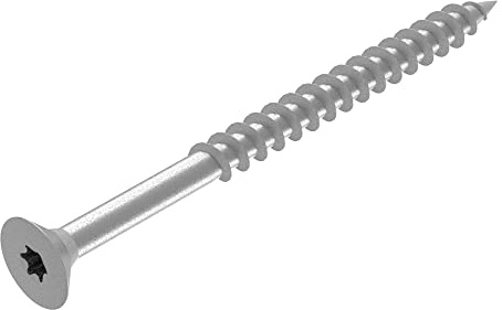 SECCARO Spanplattenschraube 5 x 70 mm, Edelstahl V2A VA A2, Holzschraube mit Teilgewinde, TX/Innensechsrund 100 Stück