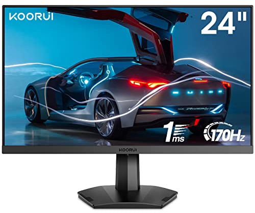 KOORUI Gaming Monitor, 24.5 Zoll PC Monitor 180Hz, Full HD Rahmenlos Bildschirm, HDMI & DisplayPort (1ms, VA, Eye-Care, 1920 x 1080, Adpitive Sync, VESA 75x75)