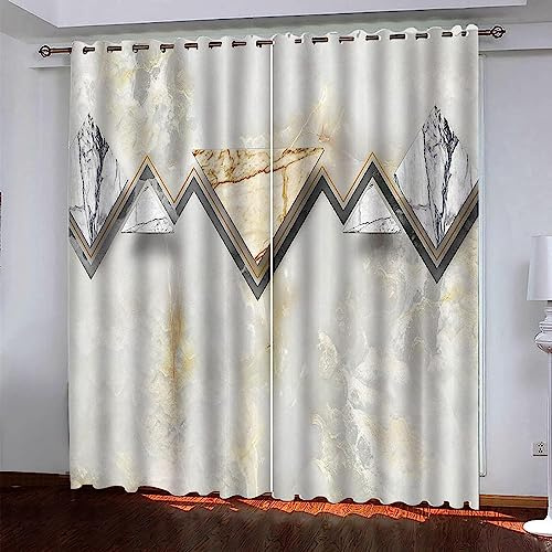 Cortinas Aislantes Aro Sencillo 140 X 160 Cm (An X Al) Termicas Ventana para Infantil 2 Piezas con Ojales 3D Patrón Cortinas Opacas Habitacion Salón Dormitorio Decoración De La Oficina del
