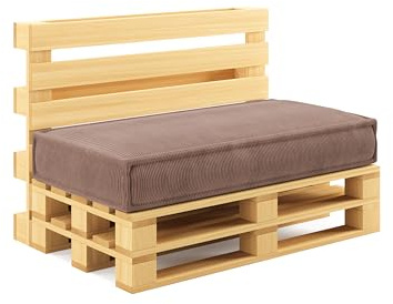 chilly pilley® Palettenkissen Palettenauflagen aus Cord für EU-Paletten - Abnehmbarer Bezug - Sitzkissen - Rückenlehnenkissen viele Farben (Hellrosa, Sitzkissen 120x60)