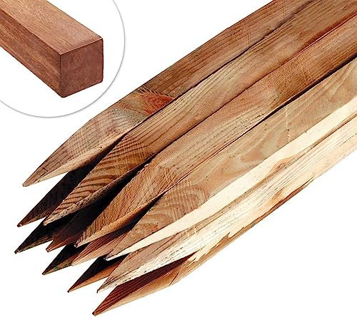 Garden Stakes by Circle of Trust, 30cm Long Wooden Stakes for Plant & Tree Support (pack of 10) - Pressure Treated Timber – 2.5cm Thickness