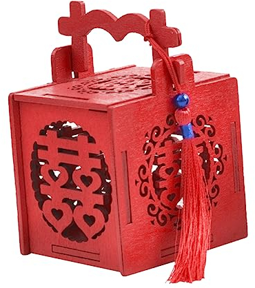 STOBOK 2stücke Hochzeitsgeschenk Holzboxen Im Chinesischen Stil Mit Quaste Und Blauem Perlenanhänger Süßigkeitenverpackung Für Hochzeitsfeiern Und Besondere Anlässe Langlebig Und