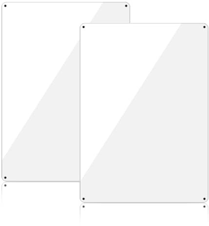 Andchi Panneau en Aluminium Blanc 25x35cm, 2 Pièces, Simple, Intérieur/Extérieur, Avertissement, Instruction, Directionnel