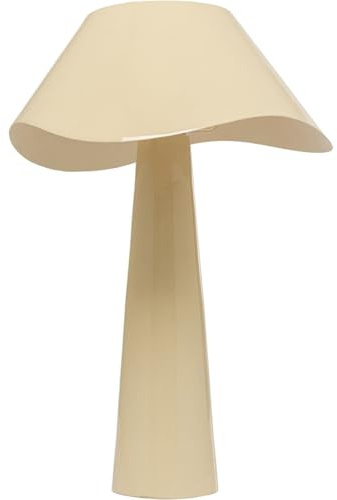 Kare Design Tischlampe Cloudy Rund Ecru, 49cm Höhe, Weiß, Beige, Edelstahl, Metall, Moderne Tischleuchte, Büro, Wonzimmer, keine Leuchtmittel inklusive, 49x34x34 cm (HxBxT)