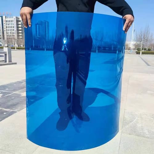 LRYELWA Blau Transparente Polycarbonat-Dachplatten 1,2mm Acrylglas Platten Kunststoffplatte,Schlagfest Regenfest Gewächshausplatten,für Vordächer Garten Terrasse Balkon (80cm x 8m)