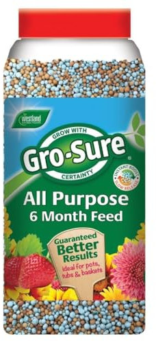 Gro-Sure All Purpose Slow Release Plant Food Dual Action Granules for Long-Lasting Blooms Slow Release Nutrients Ideal for Flowers, Fruits & Vegetables Feeds for 6 Months (1.1Kg Jar)