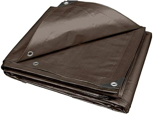 Tarps Heavy Duty Waterproof, 10Mil Poly Tarps, Brown Multipurpose Tarpaulin with Metal Grommets, Edge Reinforcement Tear Resistant, UV Resistant, Camping, Outdoor Coverings (30x40 Ft)