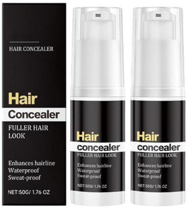2x Hair Concealer Schwarz,Haarabdeckstift,Haare Concealer,Haar Concealer Creme,Root Coverage Fuller Powder,Concealer Für Männer Männer,Schweißfester Haaransatzverstärke,Haare Concealer Wasserdicht