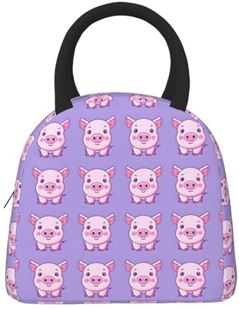Anceky CutePig - Fiambrera con forma de cerdo para mujer y hombre, color morado, con aislamiento, a prueba de fugas, reutilizable, para adultos, para el trabajo, viajes y actividades al aire libre
