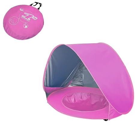 Tienda de Playa con Piscina para Bebé Infantil, Tienda Pop Up con ventilación, Plegable Portátil Protección Sol Anti UV 50+, Refugio Solar para Bebé (Rosa)