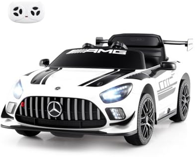 COSTWAY Macchina Elettrica per Bambini, Mercedes Auto Cavalcabile con Telecomando 3 Velocità Luci LED Musica e Connessione Senza Fili, Partenza Morbida, 4,5 Km/h, 3+ Anni (Bianco)