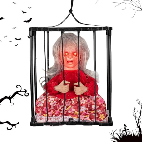 Halloween Anime Deko - Screaming Skeleton Spirit Hangdeko | Gruselige Figur mit Bewegungsmelder und realistischen Effekten für innen der Außenparty Spook House Garden oder Würfel