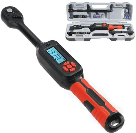LLAVETOR Llave dinamométrica ± 2%, juego de herramientas con mango corto, tuercas y adaptadores para coche, motocicleta y bicicleta (3 piezas) (9 piezas)