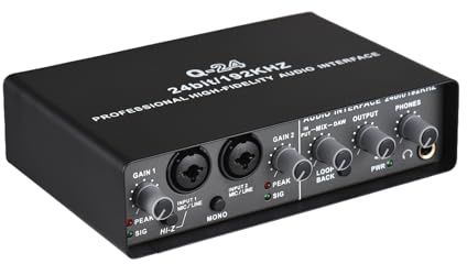 RiToEasysports USB-Audioschnittstelle mit 48-V-Stromversorgung und Loop-Back-Funktion, 0-Latenz-Überwachung für Aufnahmestudio, Musikproduktion, Podcast-Live-Streaming, High-Fidelity-Soundkarte für PC