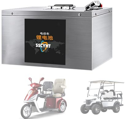 SSCYHT 60v50ah, Batería fosfato de Hierro y Litio 48V 60V 72V 30Ah 45Ah 50Ah 55Ah 65Ah 90Ah (LiFePO4) con Cargador y BMS para ciclomotor, Scooter, Motocicleta y Triciclo