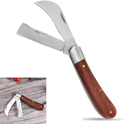 Coltello da Innesto, Coltello per Innesti, Coltello da Giardino a 2 Lame | Coltello Innesto, Coltello da Innesto Professionale, Coltello da Potatura Pieghevole, per la Raccolta, la Potatura di Arbusti